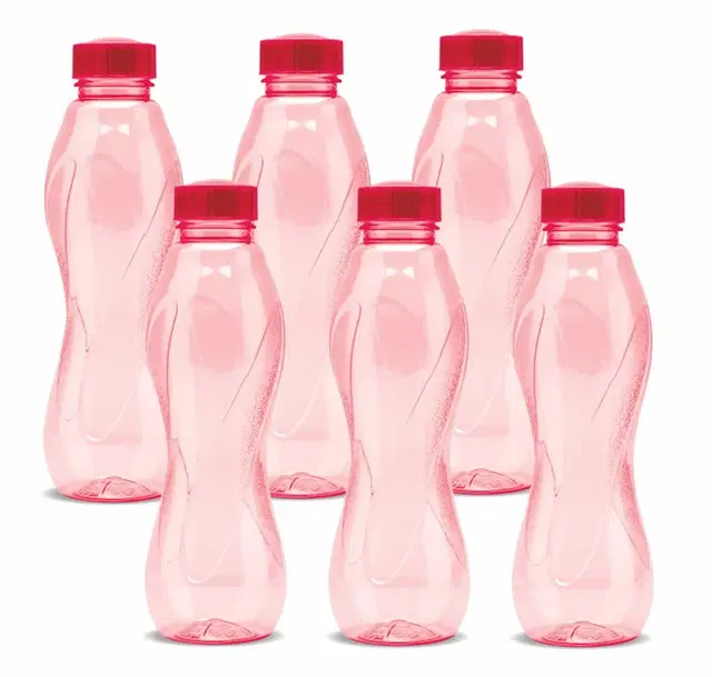 Plastic Water Bottles, 1000 ml, Set of 6, Multicolor