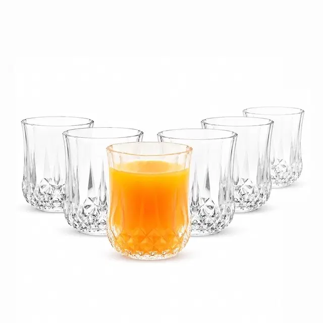 Cello Amore K-Series Glass Tumbler, 215 ml | Set Of 6 | Lead-Free Toughened Glass | Dishwasher Safe | Water, Juice & Cocktail Glass For Home, Office & Parties