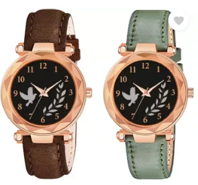 Analog Watch for Women, Pack of 2 (Multicolor)