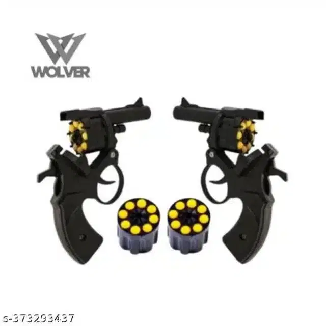 2 Pcs Mini Enfield Gun with 16 Pcs Bullets, Black, Set of 2
