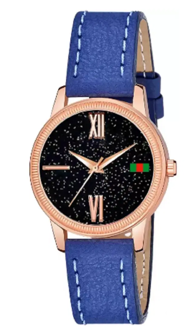 Leather Strap Analog Watch for Women & Girls (Multicolor)