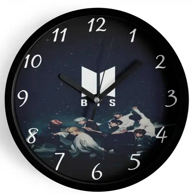 HD Printed Plastic Wall Clock, Multicolor, 10x10 Inches