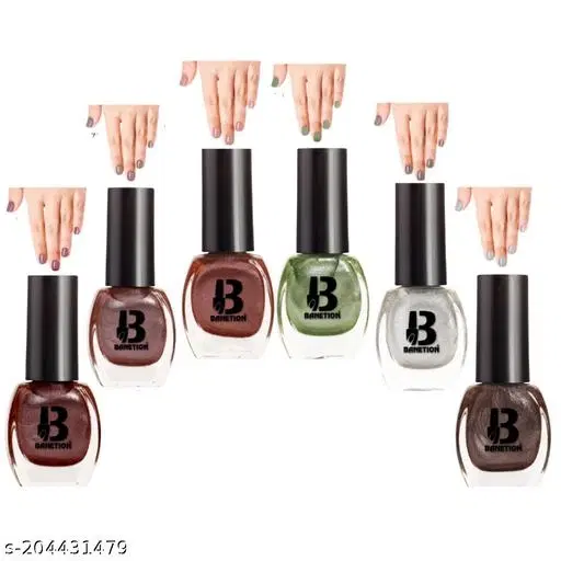 Banetion Matte Nail Polish, Multicolor, Pack of 6