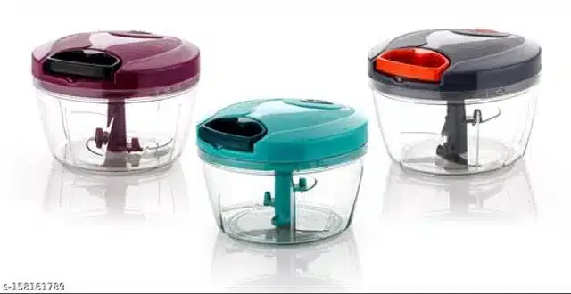 Plastic Manual Vegetable Chopper, Multicolor, 550 ml, Pack of 3