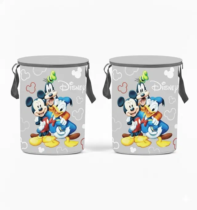 Cloth Laundry Basket ,(Grey) ,Pack Of 2