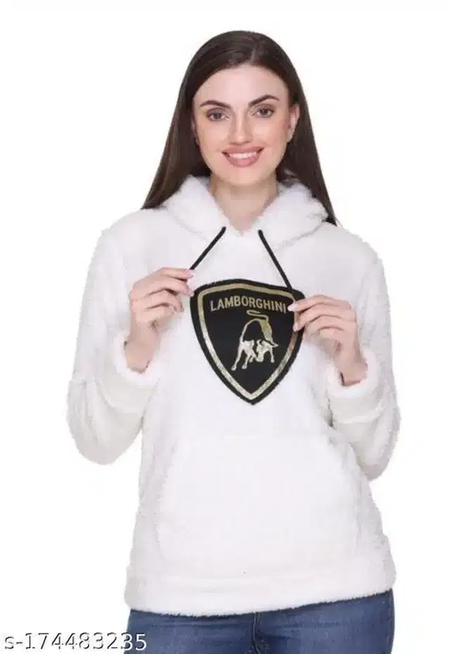 Hooded Sweatshirt for Women (White, M)