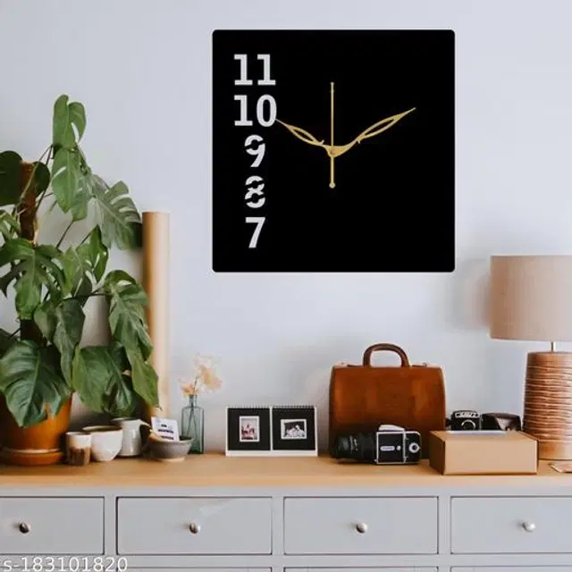 Wooden Wall Clock, Black