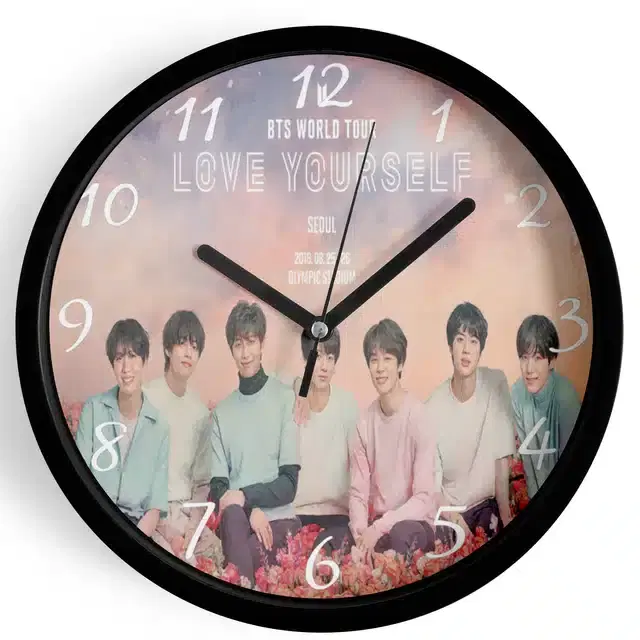 BTS Printed Wall Clock, Multicolor, 7 Inches