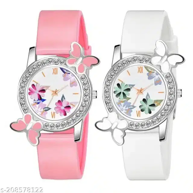 Analog Watch for Women, Pack of 2 (Multicolor)