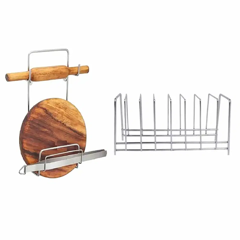 Oc9 Stainless Steel Plate Stand & Chakla Belan Stand For Kitchen