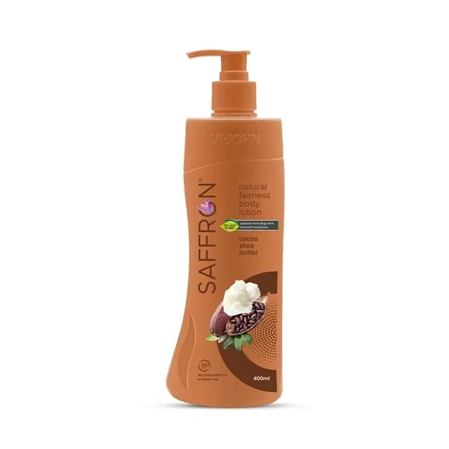 VI-JOHN Saffron Natural Fairness Body Lotion Cocoa Shea Butter  400 ml
