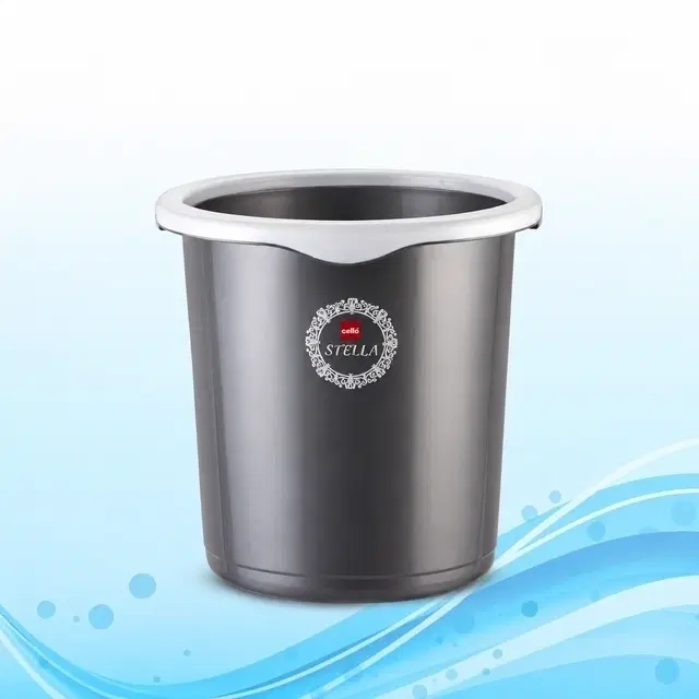 Cello Stella Bucket, 18 L, Grey | Sturdy & Easy-Grip Handle