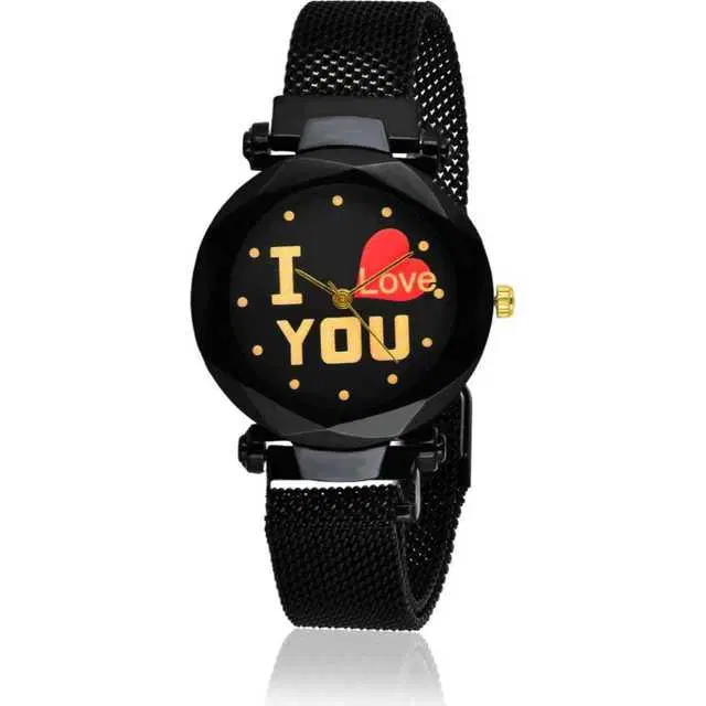 Casual Metal Analog Watch For Women (Black) (MP-674)