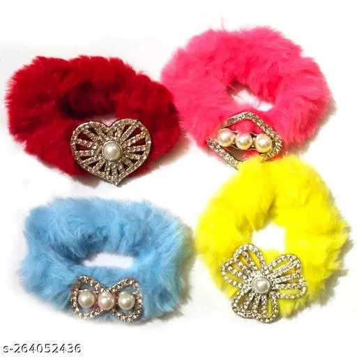 Hair Bands & Scrunchies for Women (Multicolor, Pack of 3)