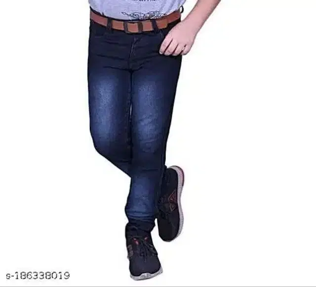 Denim Jeans for Boys (Black, 8-9 Years)
