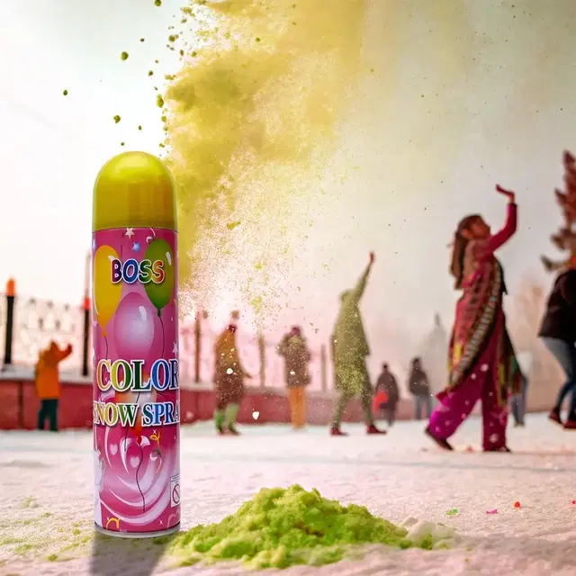 Boss Color Snow Spray 350 ml Yellow, Pack of 1