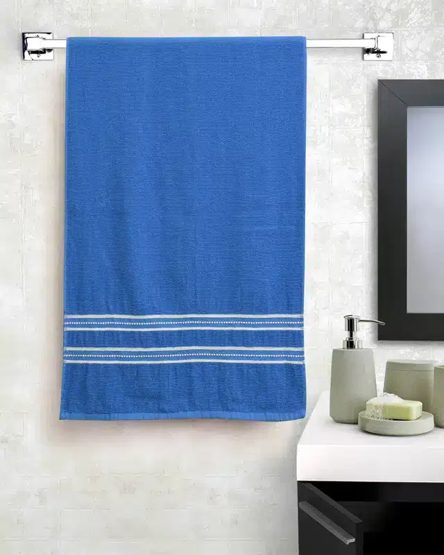 Cotton Bath Towel for Unisex, Sky Blue, 27x54 inches