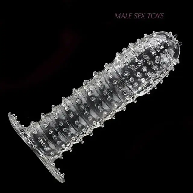 A R Silicone Crystal Dotted Condom for Men, Transparent