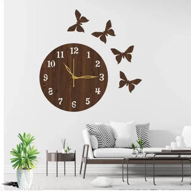 Wooden Wall Clock, Brown