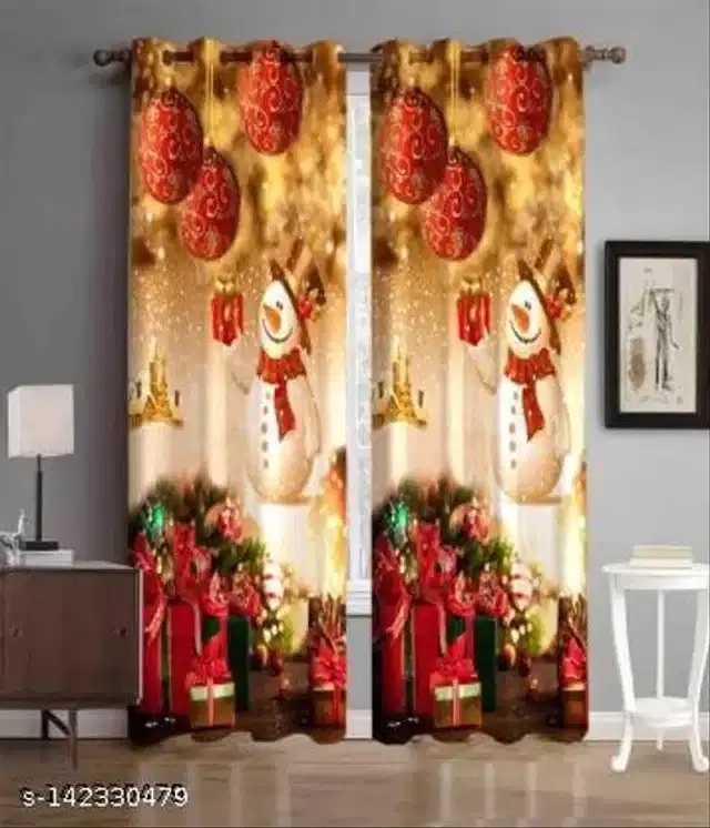 Polyester Window Curtain, Multicolor, 5 Feet, Pack of 2