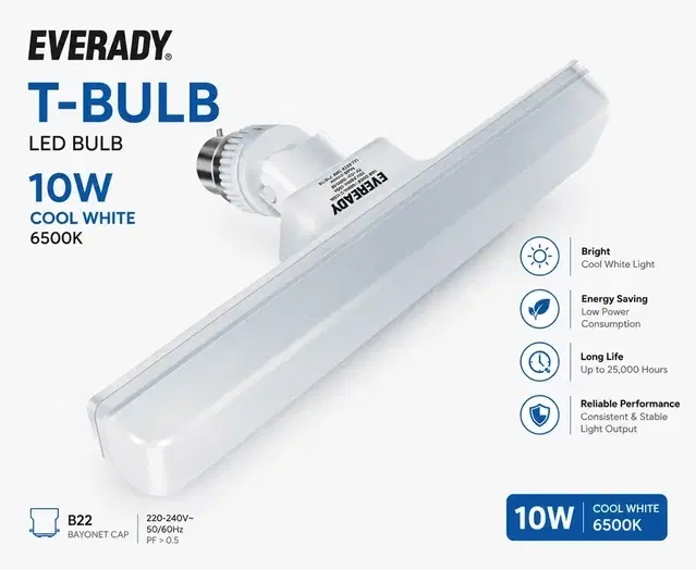 Eveready 10w T-Bulb [6500k, Cool White]
