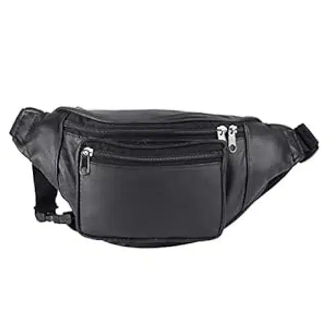 Polyester Waist Bag for Men & Women, Black
