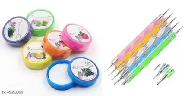 HKC Nail Polish Remover Wipes With Dotting Tool For Beautiful Nail Art, Combo Of 11, HK_043