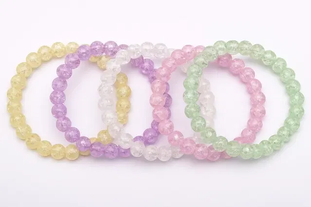 Crystal Beaded Bracelets for Women, Multicolor Pack of 5