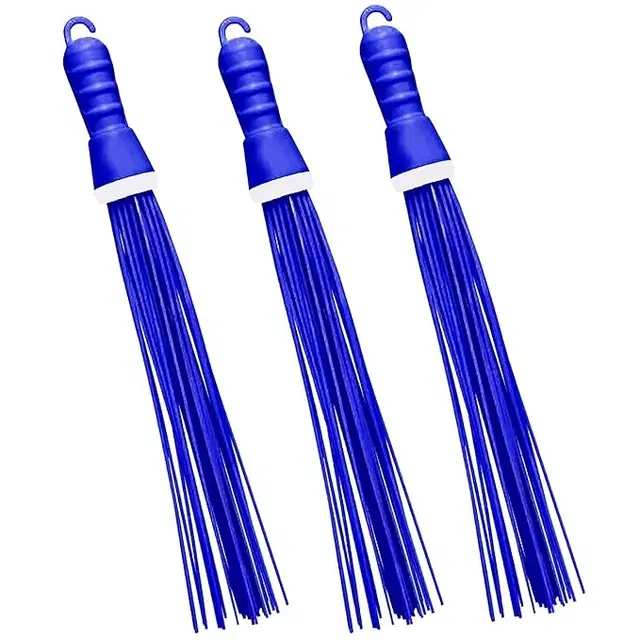 Plastic Brooms Bathroom & Home Floor Cleaning, Multicolor, Pack of 3