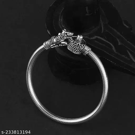 Shivling Nandi Kada Bracelets for Women (Silver)