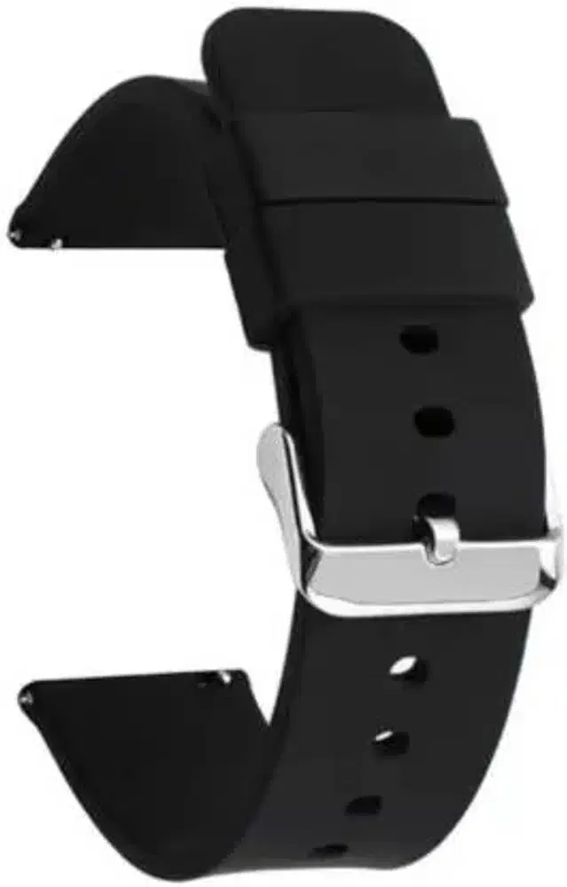 Silicone Watch Straps for Smartwatch, Black, 22 mm