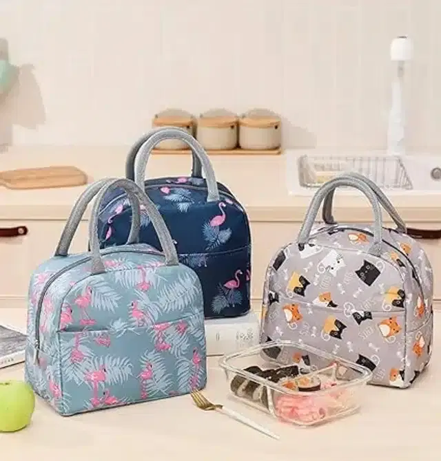 Polyester Lunch Bag, Multicolor, 14x7x10 inches