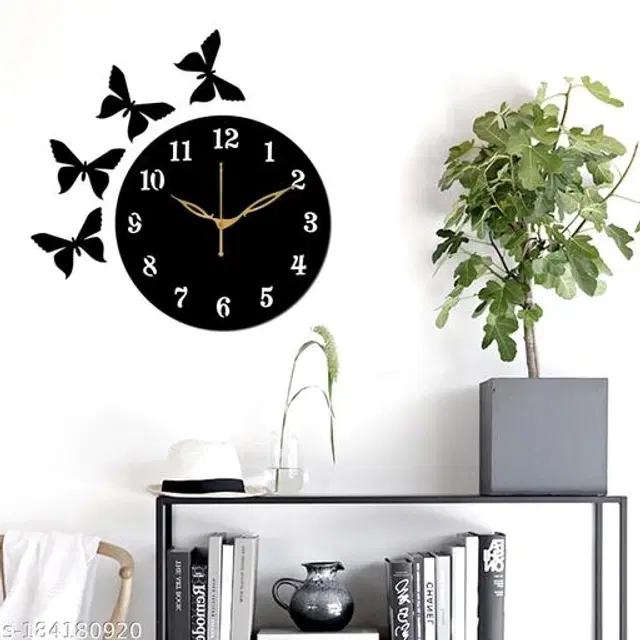 Wooden Wall Clock, Black