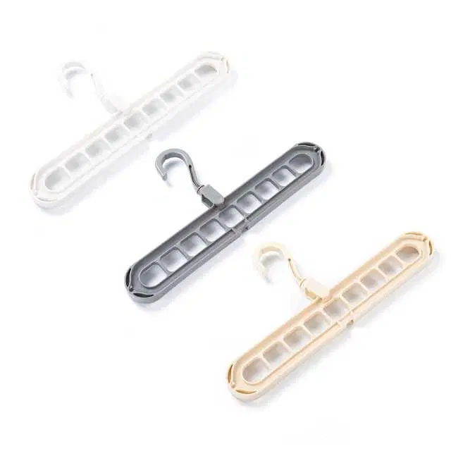 9 Hole Plastic Hanger Hanging hook Indoor Wardrobe Clothes Organization Storage Balcony Windowsill Suit Racks, Pack of 3