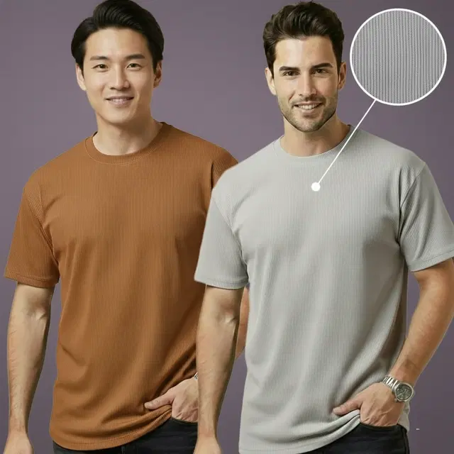 Polyester Round Neck T-shirt for Men, Multicolour, Pack of 2 (XL)