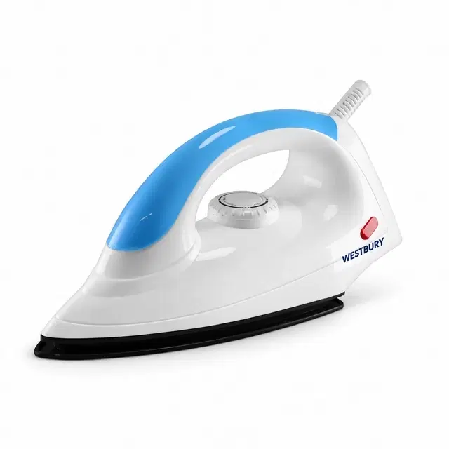 WESTBURY DRY IRON GLIDE 1000WATTS, Greblon Non Sick Soleplate with German Technology| Shock Proof Body| Aerodynamic Design, 360° Swivel Cord