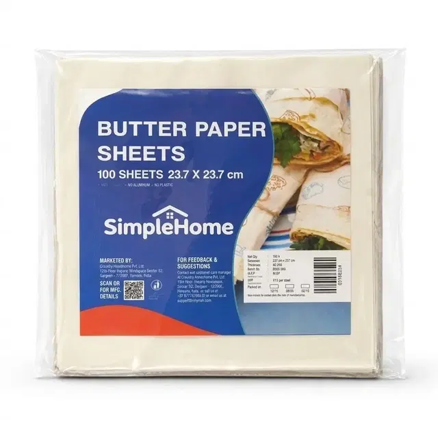 SimpleHome Food Wrapping Sheets 100 Piece