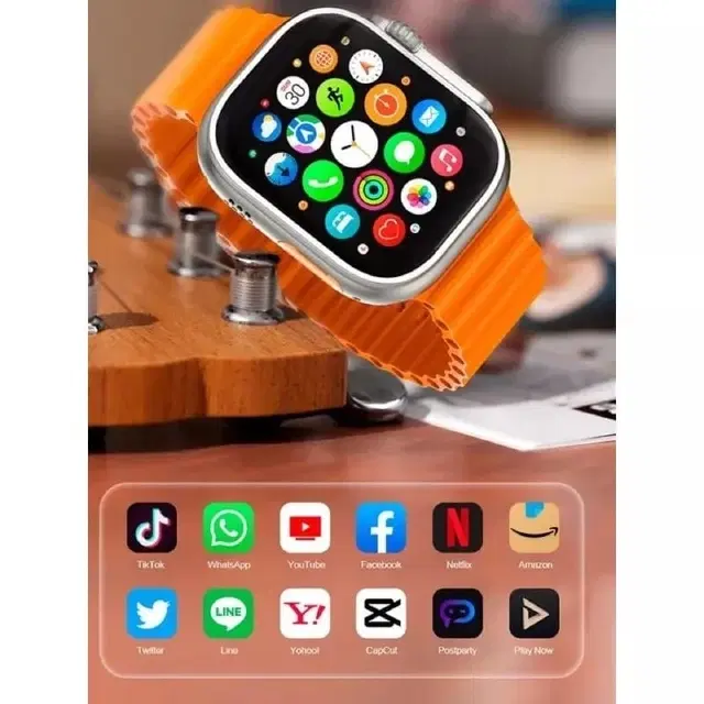 Silicone Strap S8 Ultra Smart Watch, Orange