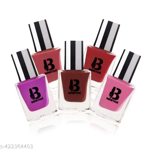 Banetion Matte Nail Polish, Multicolor, Pack of 5