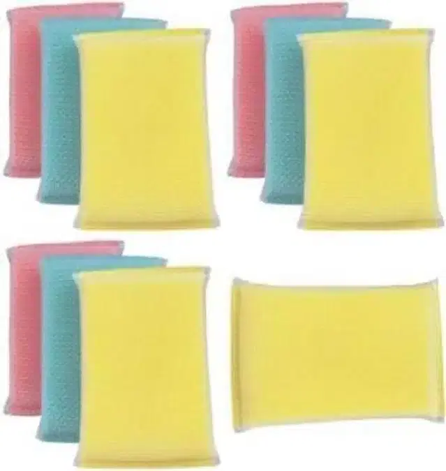 Non Scratch Kitchen Scrubbers, Multicolour, Pack of 10