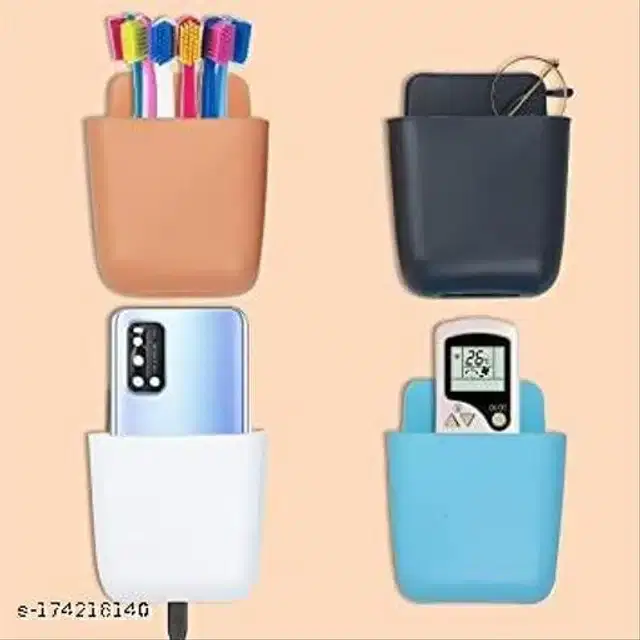 Wall Mount Mobile Holder, Multicolor, Pack of 4