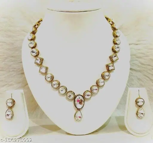 Beautiful Kundan Necklace for Women & Girls, White