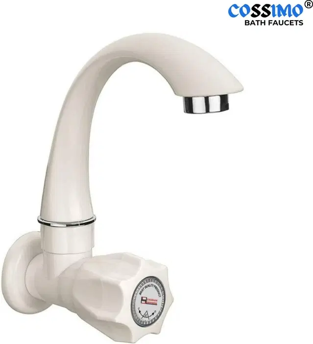 Plastic Swan Neck Tap with Foam Flow for Wash Basin, White