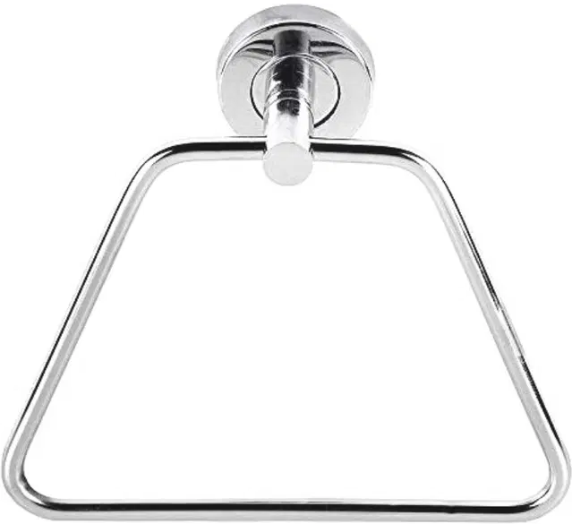 Stainless Steel Multipurpose Towel Ring with Wall Flange, Silver, Set of 1