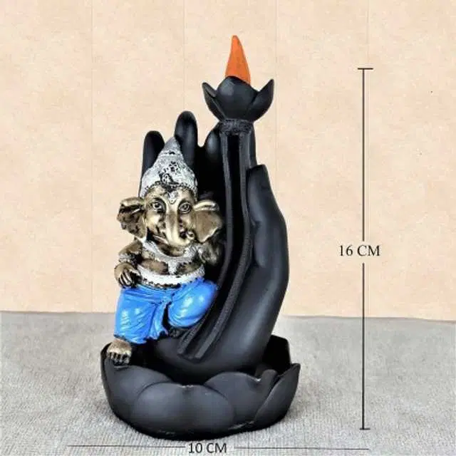 Lord Ganesha Smoke Fountain Inscence Holder For Decoration, Pack Of 1, Sky Blue, RS-008
