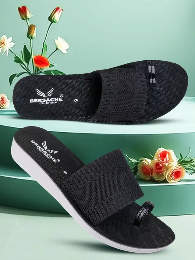 Flats for Women (Black, 8)