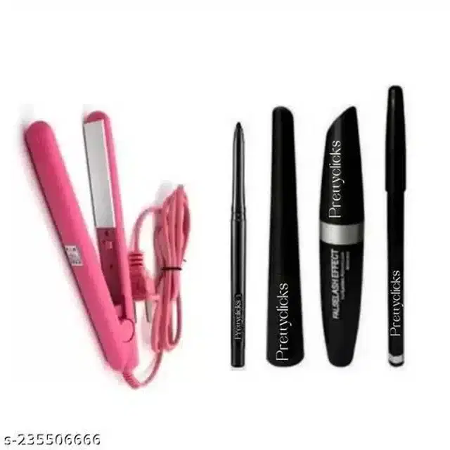 Minii Hair Straightener with 4 in 1 Eye Makeup Combo, Set of 2