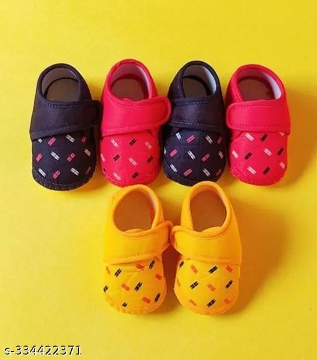 Shoes for Infants, Pack of 3 (Multicolor, 0-3 Months)