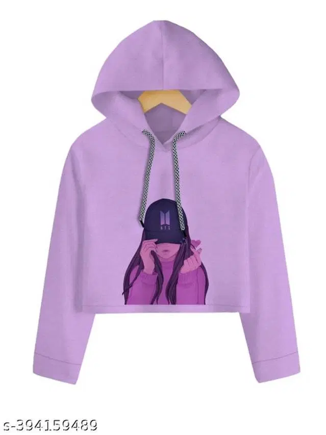 Cotton Blend Hoodie for Women (Purple, XXS)