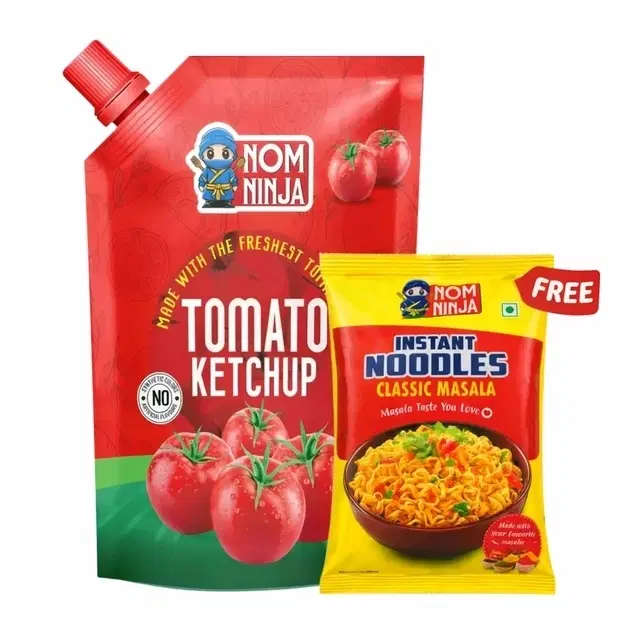 Nom Ninja Tomato Ketchup 950 g + Nom Ninja Instant Masala Noodles 50g (Free)